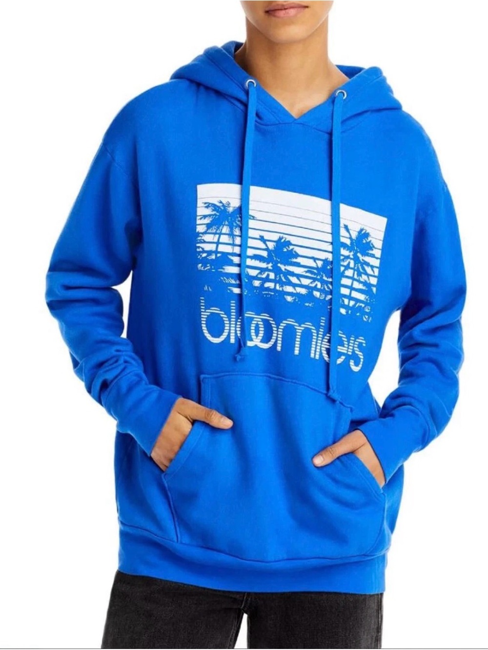 Bloomie's Men Hoodie Sweatshirt Lapis Blue Soft Warm Medium NWT 100% Cotton USA